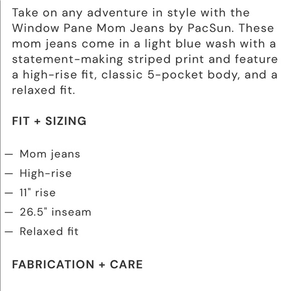 PacSun Window Pane Mom Jeans - Picture 9 of 9